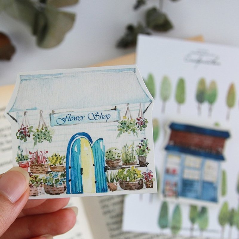 凯若森林小镇/ 书店&花店 贴纸包 - 贴纸 - 纸 