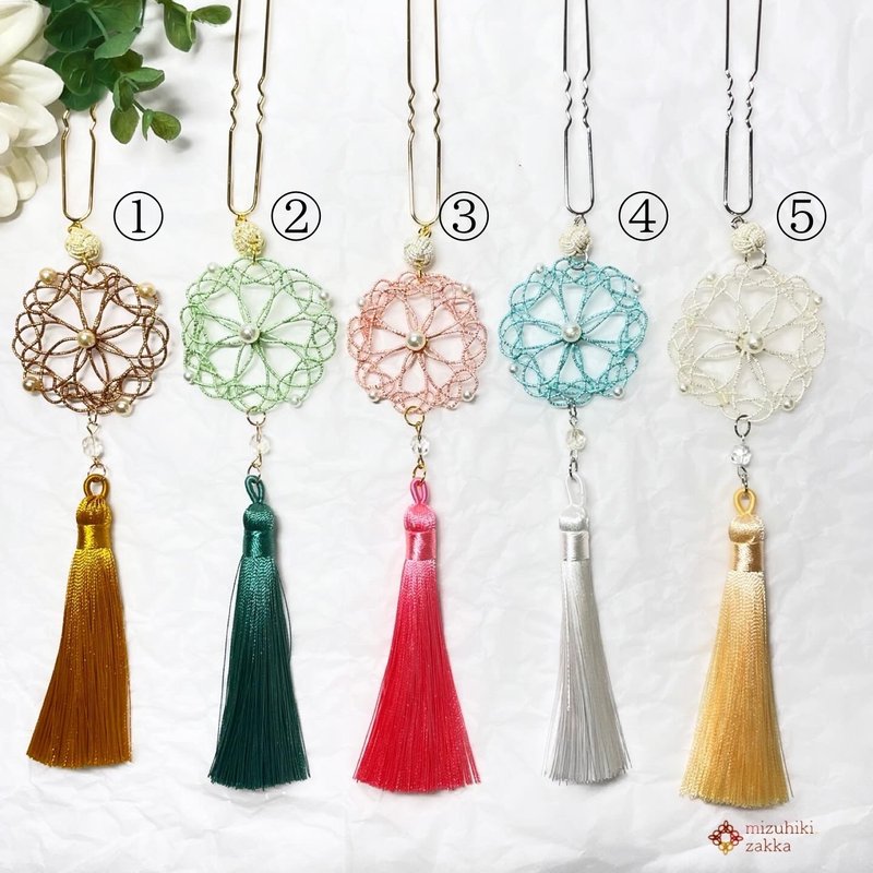 【日本传统】mizuhiki 水引簪 链接好缘的水引* - 发饰 - 纸 多色