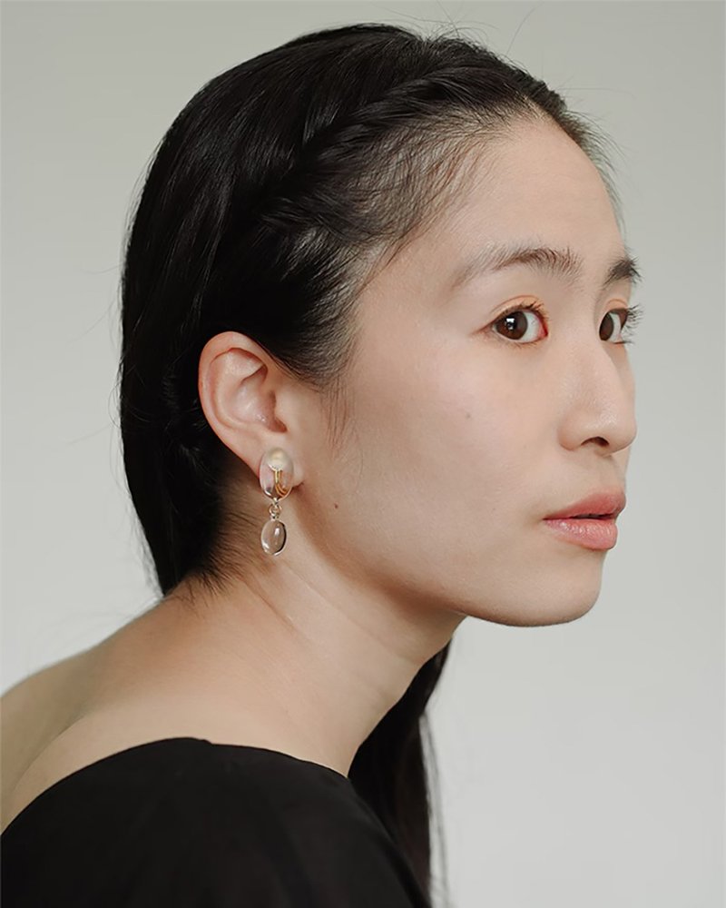 Hario手工玻璃耳夹 - 椭圆形 (HAA-O-002E) - 耳环/耳夹 - 玻璃 透明