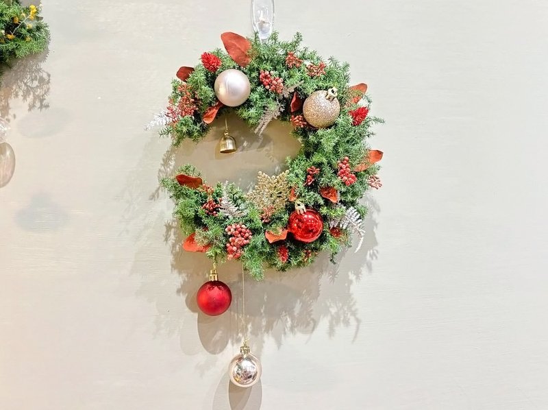 【雪松圣诞花圈】月舞曲 - 墙贴/壁贴 - 植物．花 白色