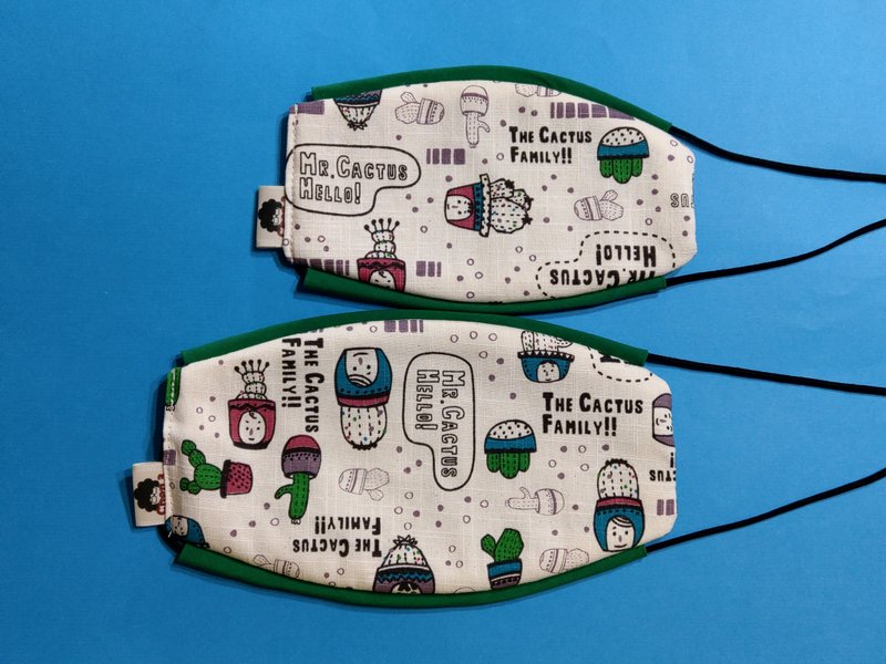 儿童手工立体口罩  纯棉不织布  舒适透气  可水洗 - 口罩 - 棉．麻 绿色