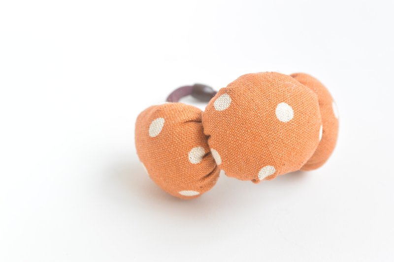 手感圆圈圈发束 - 橘水玉 - 发饰 - 棉．麻 橘色