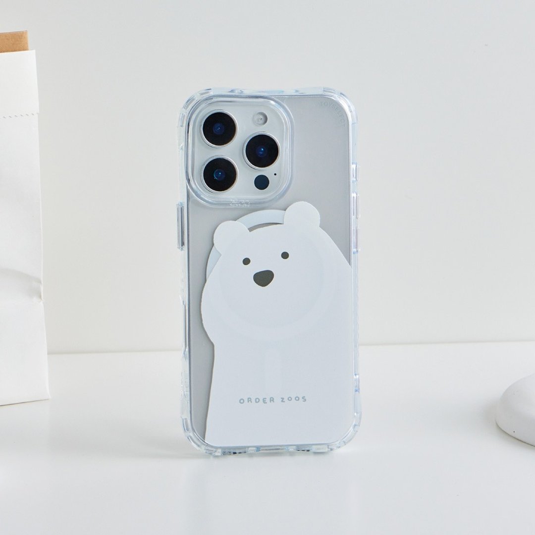 来点动物近距离白熊抗黄防摔MagSafe iPhone手机壳 - 手机壳/手机套 - 塑料 多色