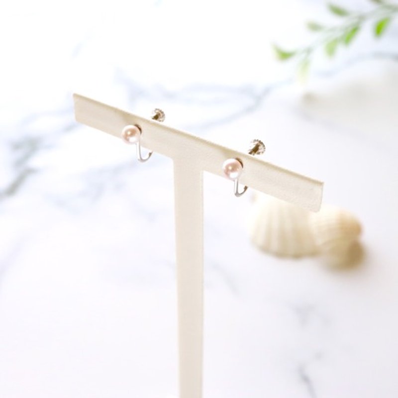 出清特价！最后一件！[Sot to] K10WG 单颗Akoya珍珠耳环 - 耳环/耳夹 - 宝石 