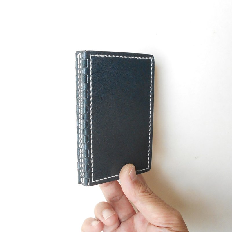 皮革铰链 વારસદાર 名片夹 深蓝 × 原色 - 名片夹/名片盒 - 真皮 蓝色