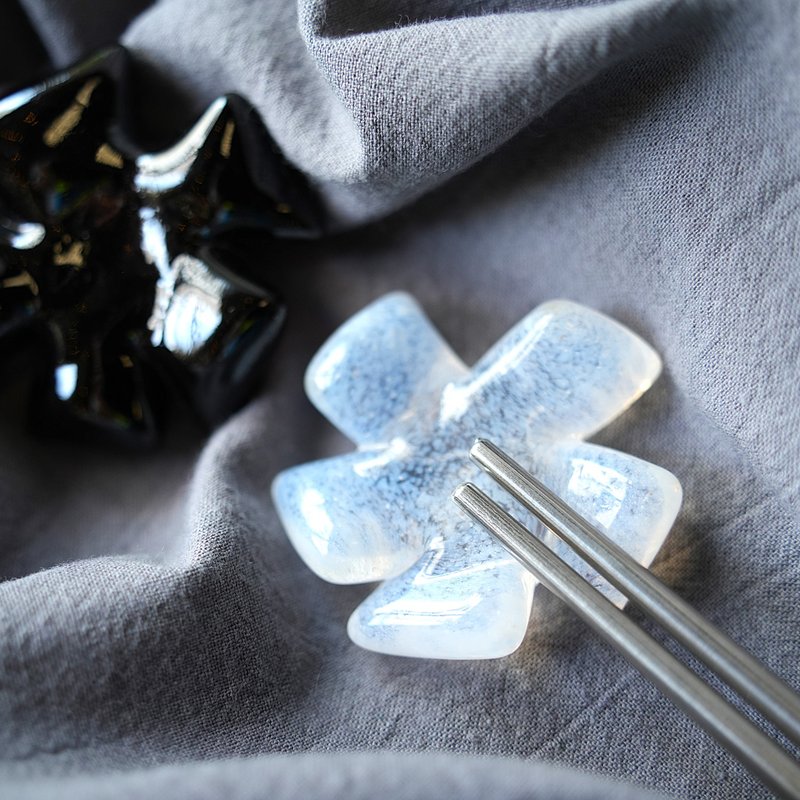 花筷架2件组/单调 - 筷子/筷架 - 玻璃 黑色