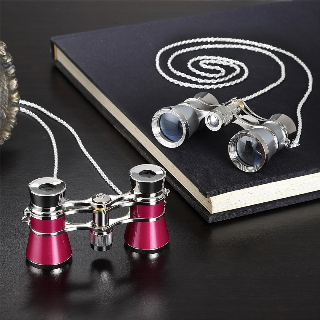 Opera Glasses 3x24mm 医疗钢项链式经典歌剧望远镜 【I033-RD】 - 露营用品 - 玻璃 红色