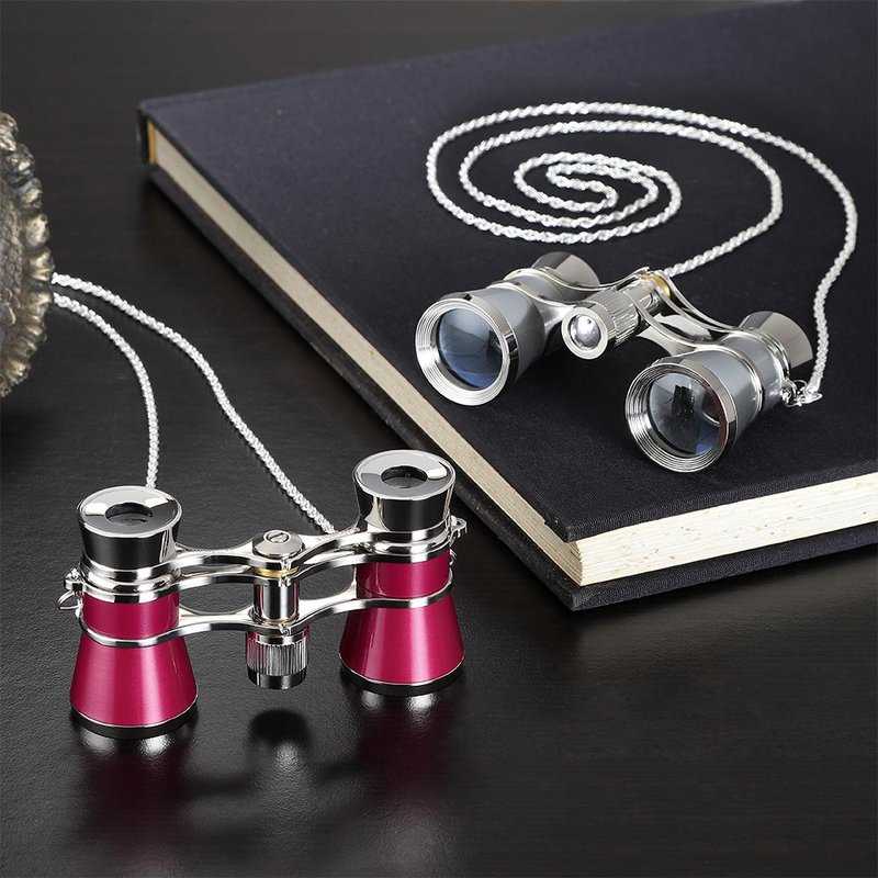 Opera Glasses 3x24mm 医疗钢项链式经典歌剧望远镜 【I033-RD】 - 露营用品 - 玻璃 红色