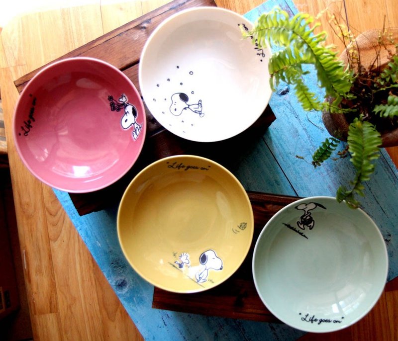 SNOOPY史努比-季节系列深盘4入( 17公分) - 盘子/餐盘/盘架 - 陶 