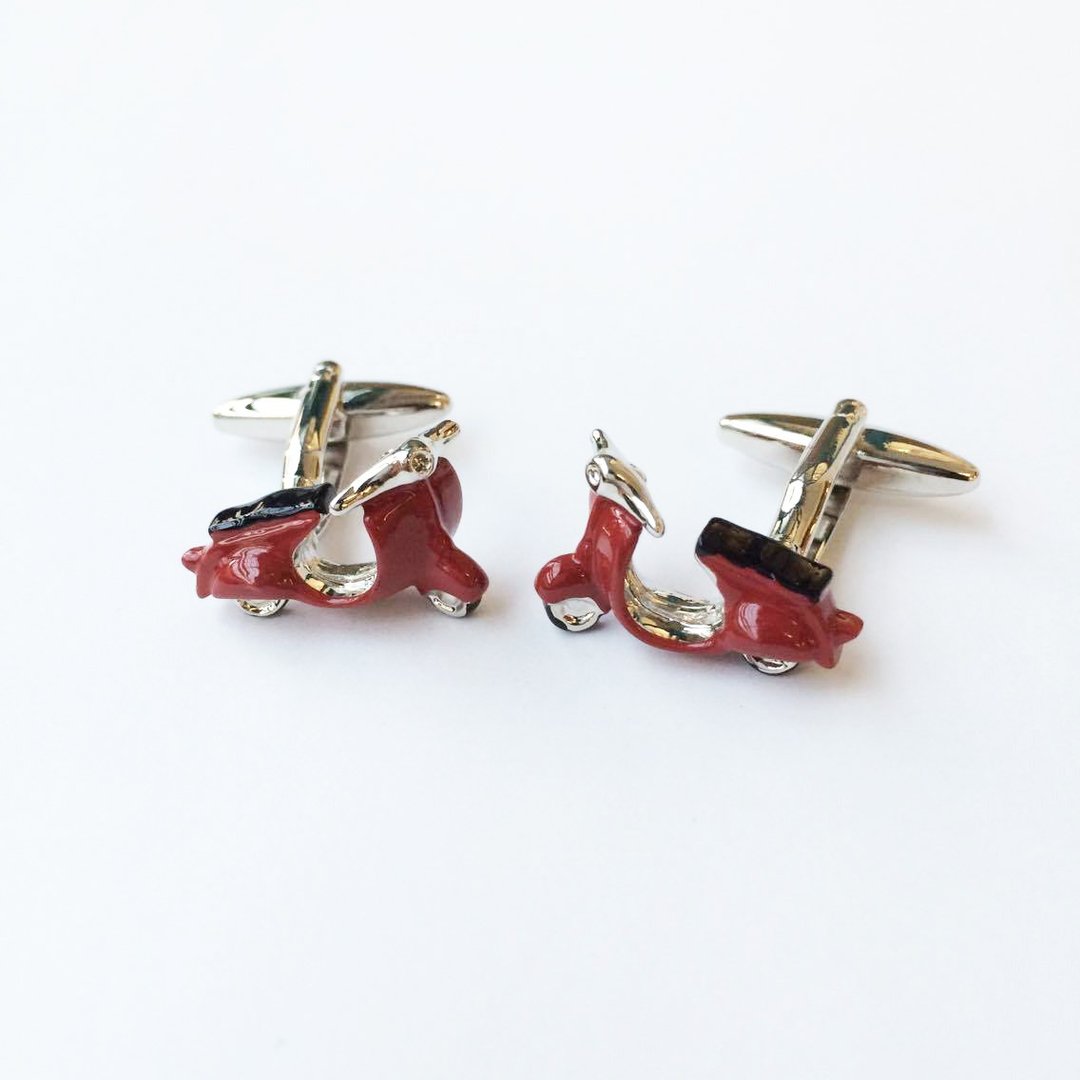 电单车袖扣 Motorcycle Cufflink - 袖扣 - 其他金属 