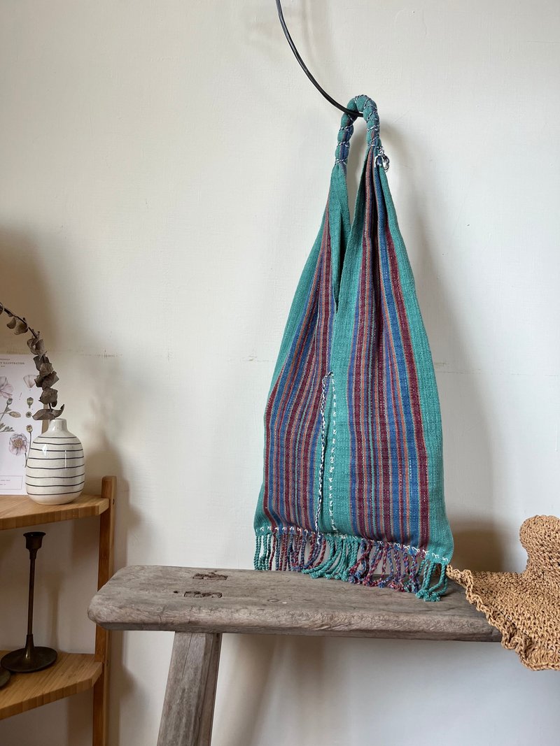 暹罗民族风手工织布棉麻流苏肩背包—湖光 - 侧背包/斜挎包 - 棉．麻 多色
