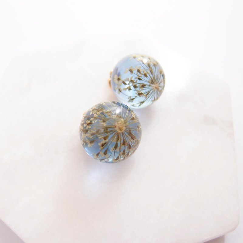 烟花 ● 天蓝 - 夹式耳环、针式耳环 - 各三种款式 - 耳环/耳夹 - 硅胶 蓝色