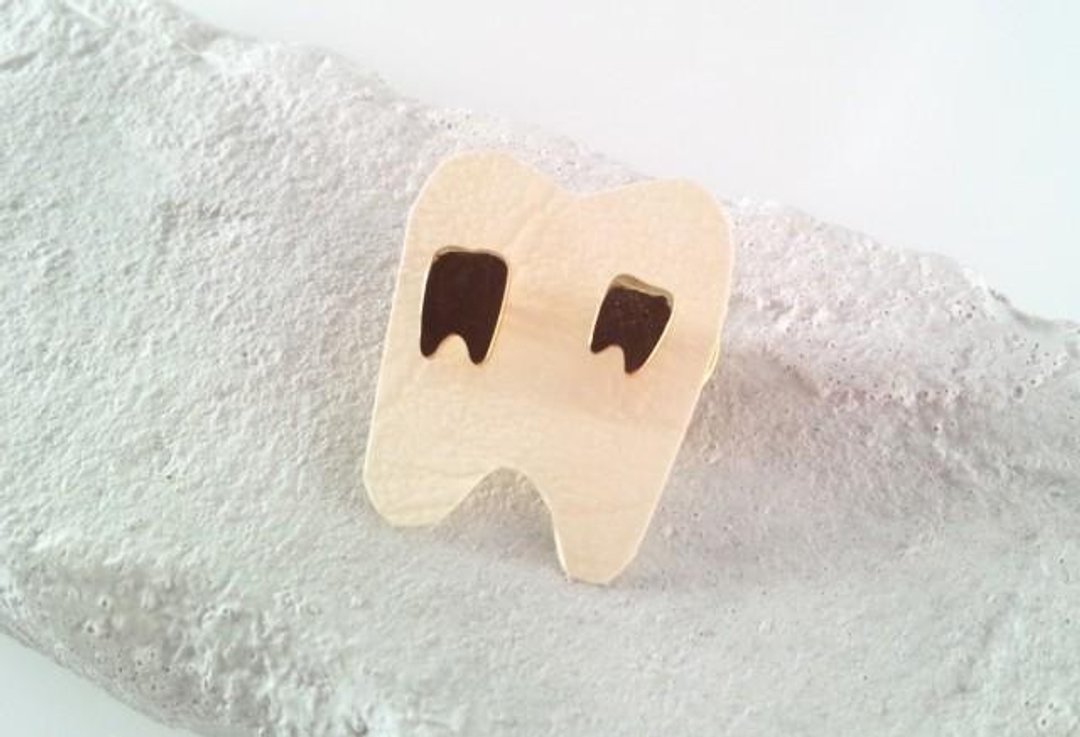 ◆ Brass Tooth ◆ Brass "teeth" pin badge [M] - 胸针 - 其他金属 