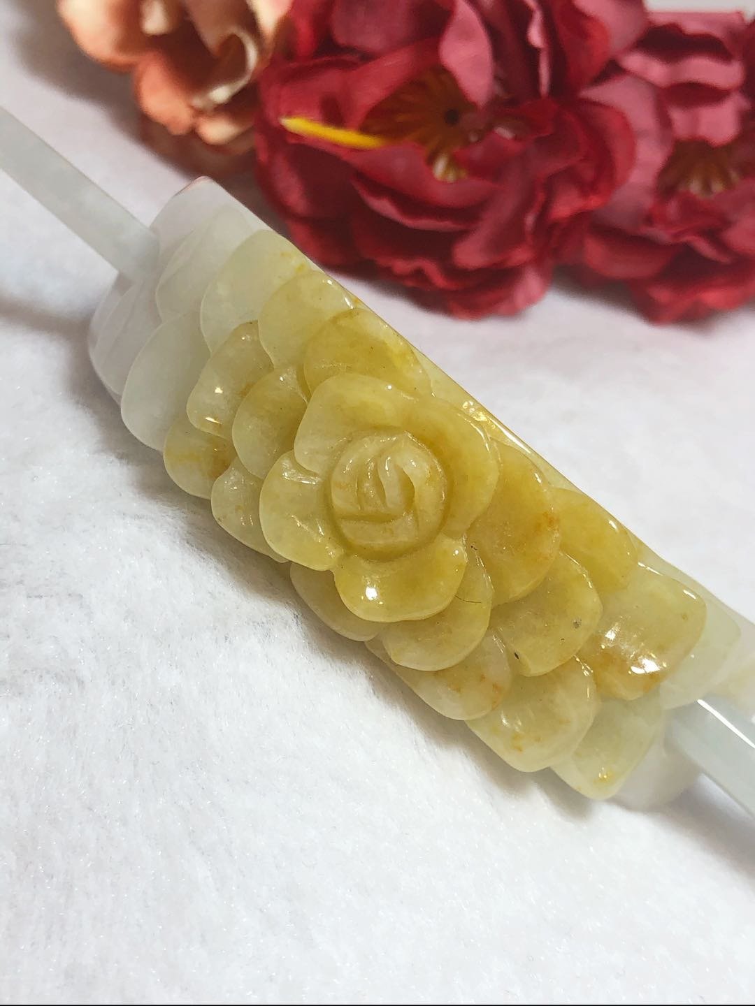 多宝晶石/天然翡翠A货/文玩/翡翠发簪/发簪/玉簪/延禧攻略/附证书 - 发饰 - 玉石 黄色