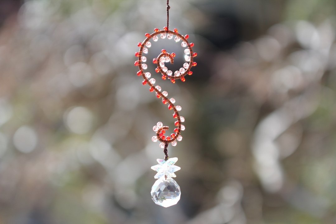 Arabesque suncatcher red pink - 其他 - 玻璃 红色