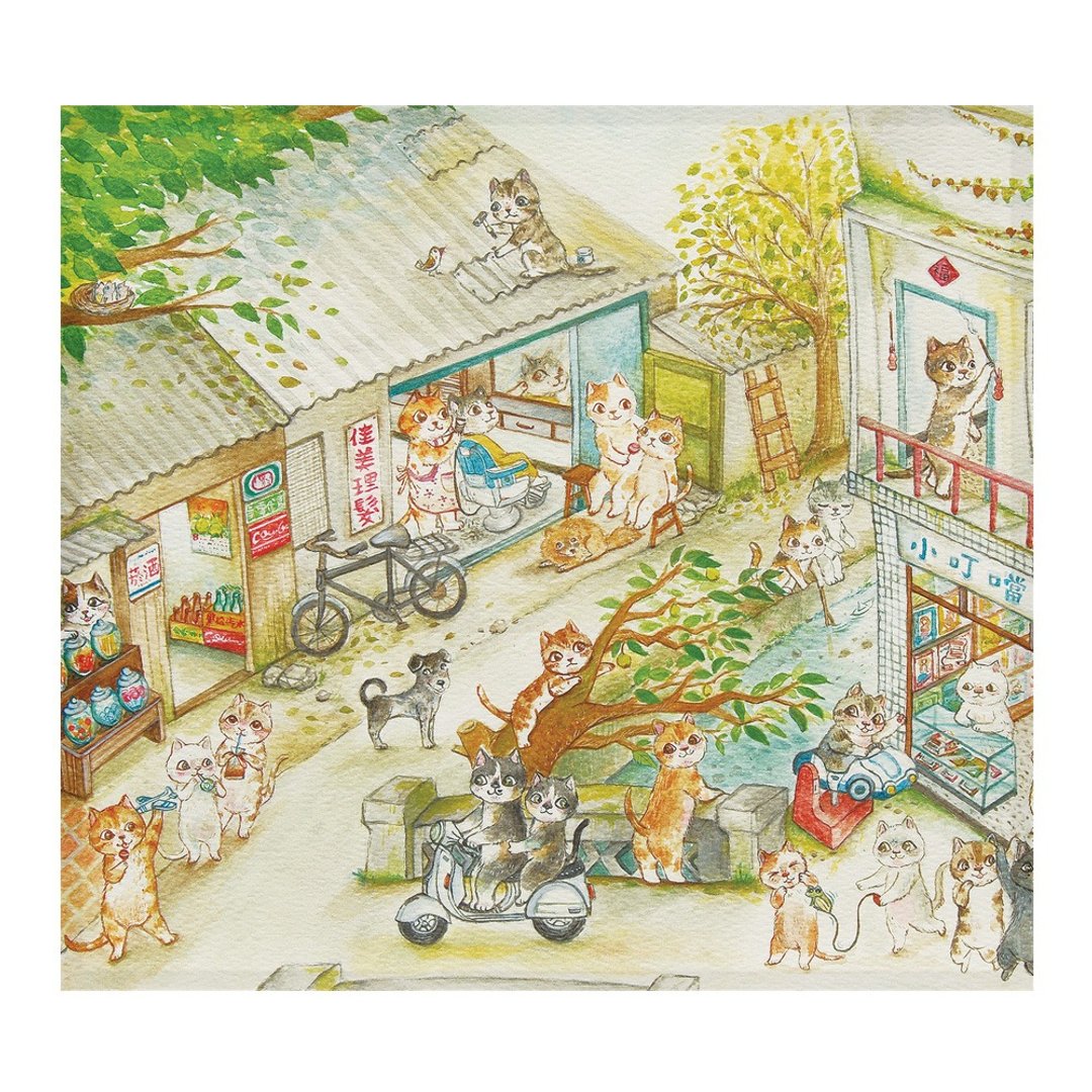 插画家系列 FishCat - 童趣 ll 擦拭布 - 眼镜盒/眼镜布 - 聚酯纤维 绿色