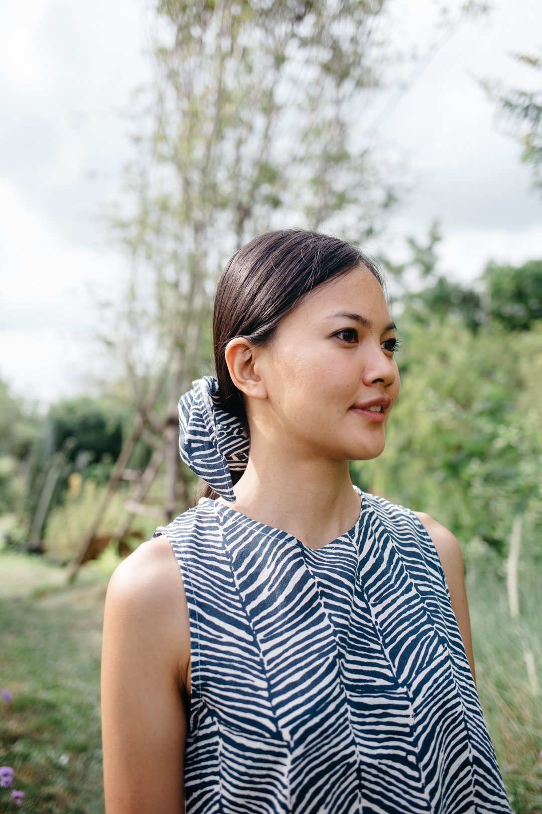 Mulmul pine tank top - 女装背心 - 棉 蓝色