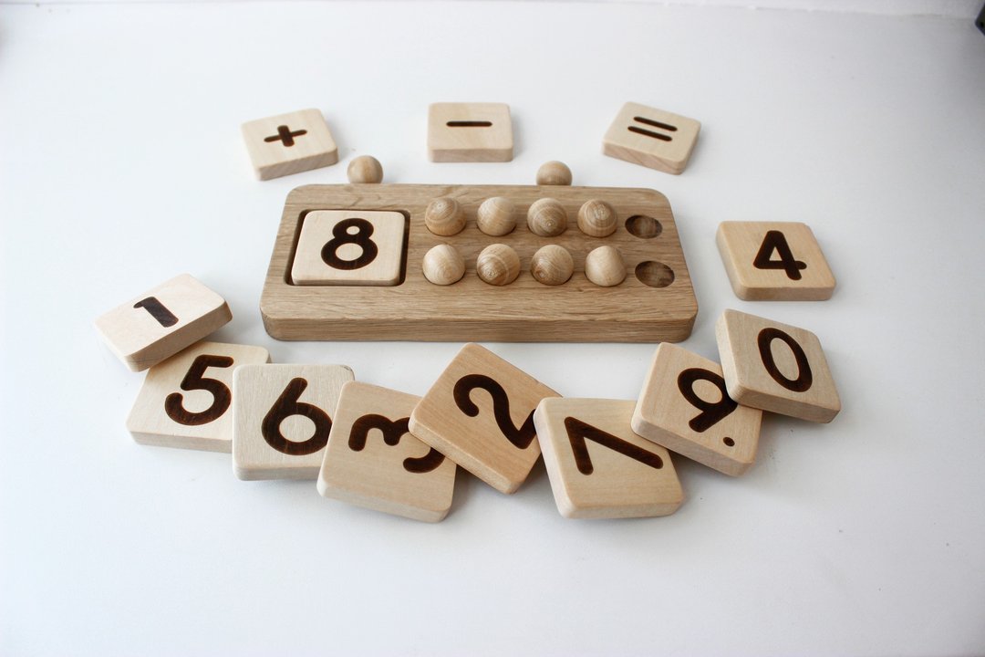 ten count - montessori toys, math manipulative, Wooden homeschool toy, Preschool - 玩具/玩偶 - 木头 金色
