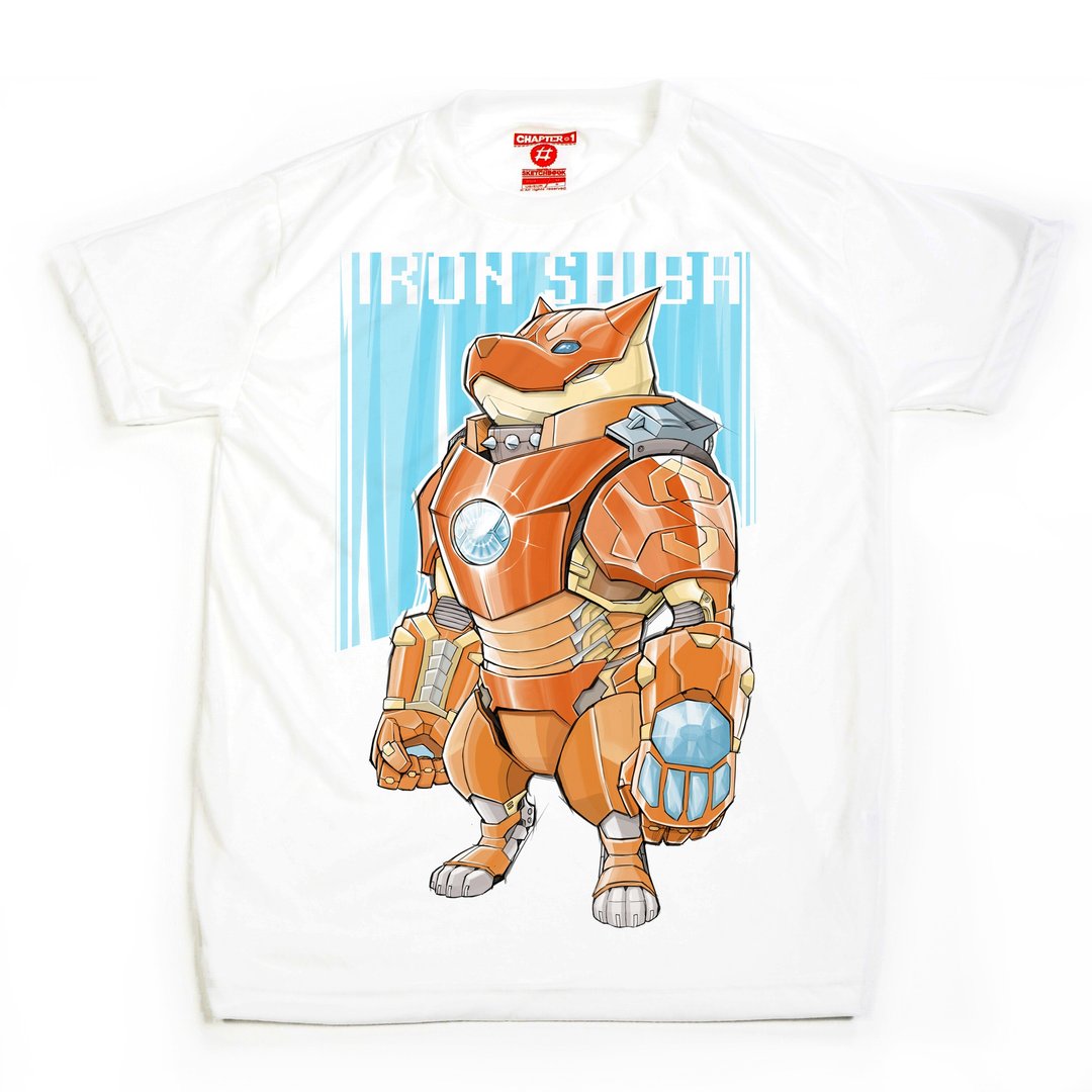 Iron shiba unisex men woman cotton mix Chapter One T-shirt - 男装上衣/T 恤 - 棉 白色