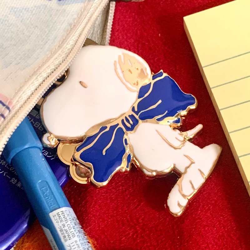 Snoopy马卡龙色史奴比钥匙圈吊饰-金工-宝蓝 - 钥匙链/钥匙包 - 珐琅 蓝色