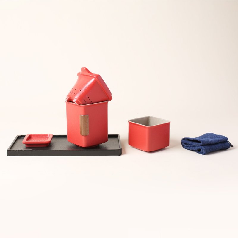 【节日礼物】陆宝 行方乐享杯茶礼 一壶一杯 旅行茶具 - 茶具/茶杯 - 陶 红色