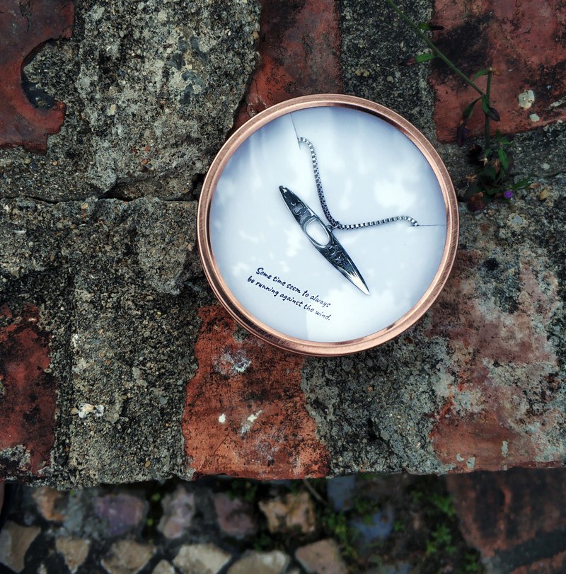 独家设计【港台包邮】生日礼物 泛舟 / 独木舟 / Kayak 项链 - 项链 - 不锈钢 银色