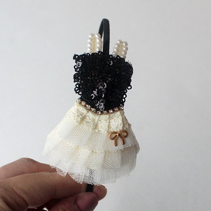 Princess Black mini dress hairband,mini dressカチューシャ,katyusha  for kids - 婴儿饰品 - 聚酯纤维 黑色