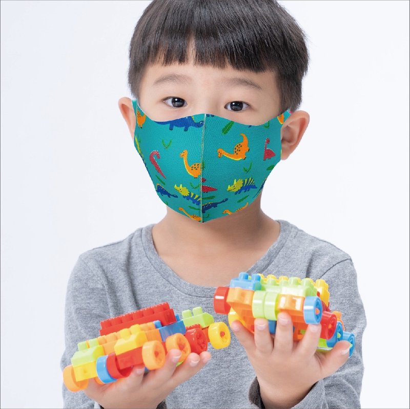 儿童-淘气恐龙-3D立体透气抗菌口罩1入 - 口罩 - 其他材质 多色