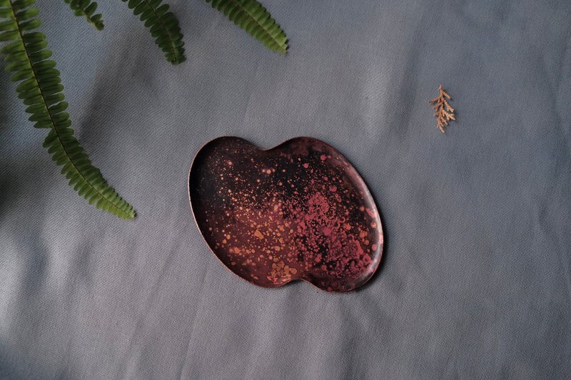 红铜双椭圆置物盘 - 摆饰 - 铜/黄铜 红色