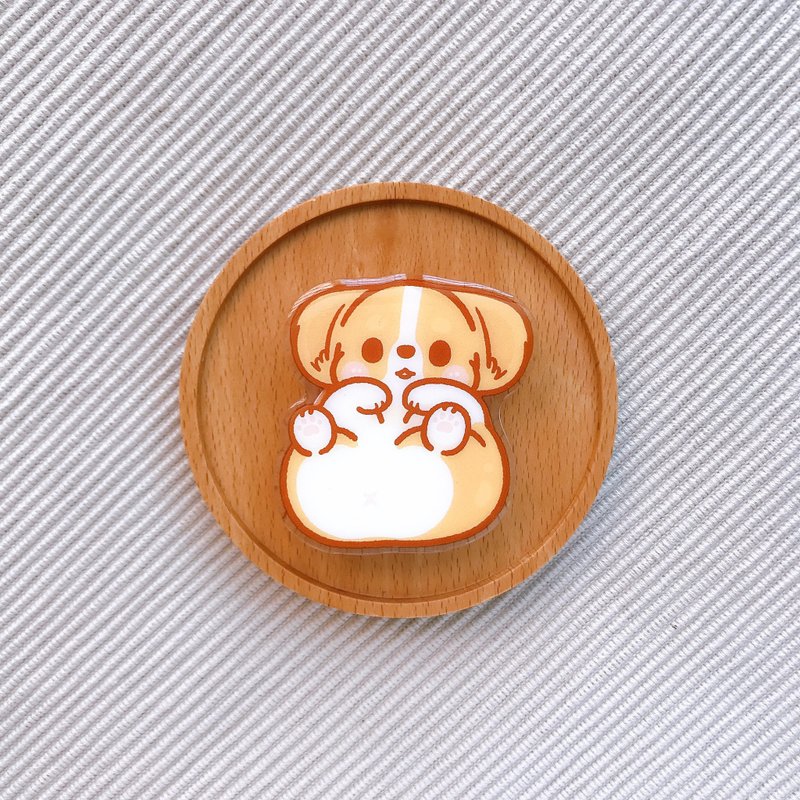 手机气囊支架 / 柯基 / 限量 / 柯基犬卡卡 / 翻肚肚款 - 手机配件 - 塑料 橘色