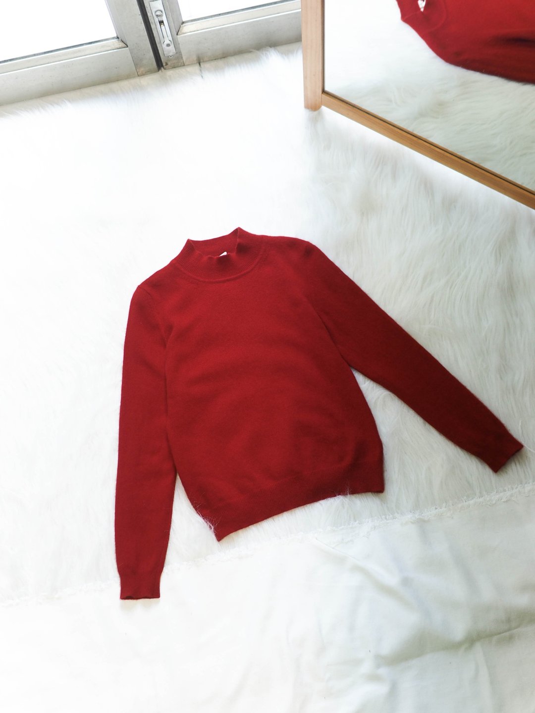 烈焰正红冬季周末恋爱游园 古董喀什米尔羊绒古着毛衣 cashmere - 女装针织衫/毛衣 - 羊毛 红色