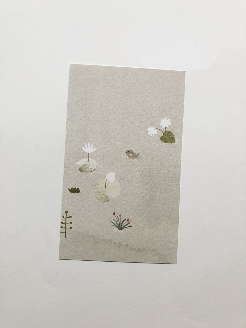 tiny fish 9cm x 15cm notecard - 卡片/明信片 - 纸 