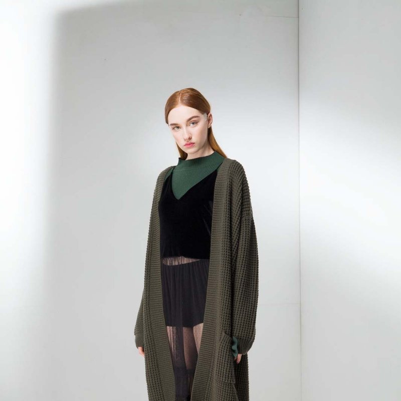 绒面雪纱蕾丝拼接细肩透视长裙(不含外套、内搭) - 洋装/连衣裙 - 聚酯纤维 黑色