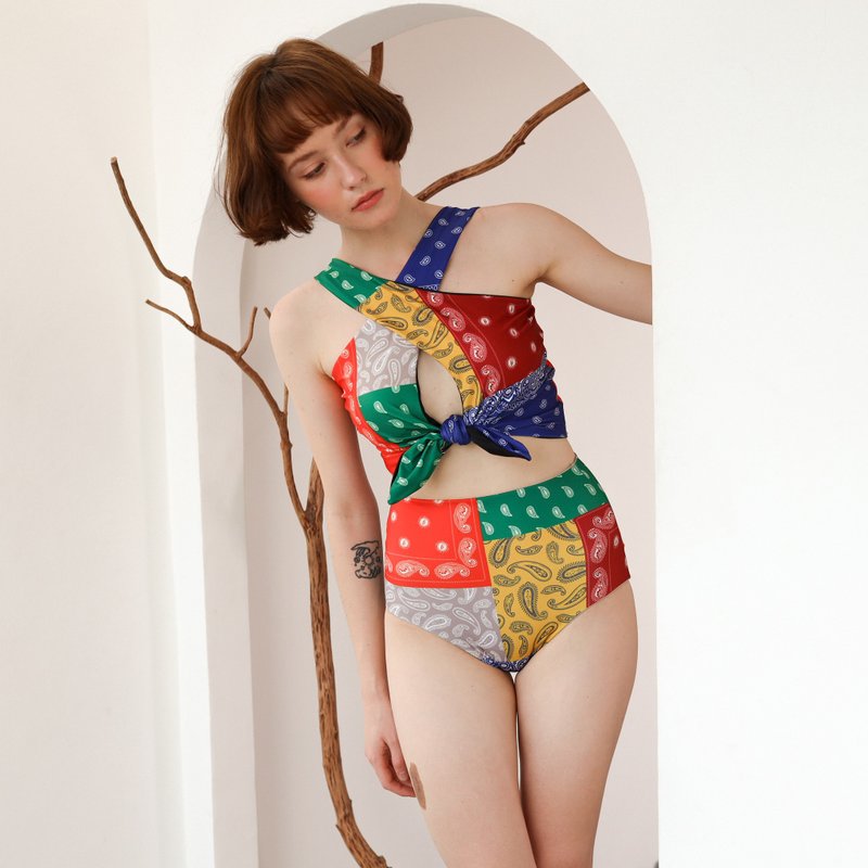 佩斯利两件式 / 混合佩斯利印花 BLT057PLCL - 女装泳衣/比基尼 - 聚酯纤维 多色