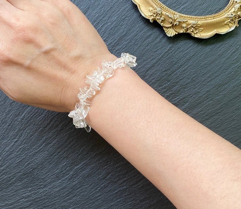 白水晶不定型简约手链 净化负能量 提高工作及读书效率 定制化 - 手链/手环 - 水晶 白色