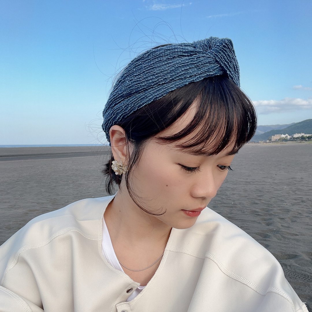 吹泡泡 好烦小姐 泡泡抓皱布 发带 - 发带/发箍 - 聚酯纤维 蓝色