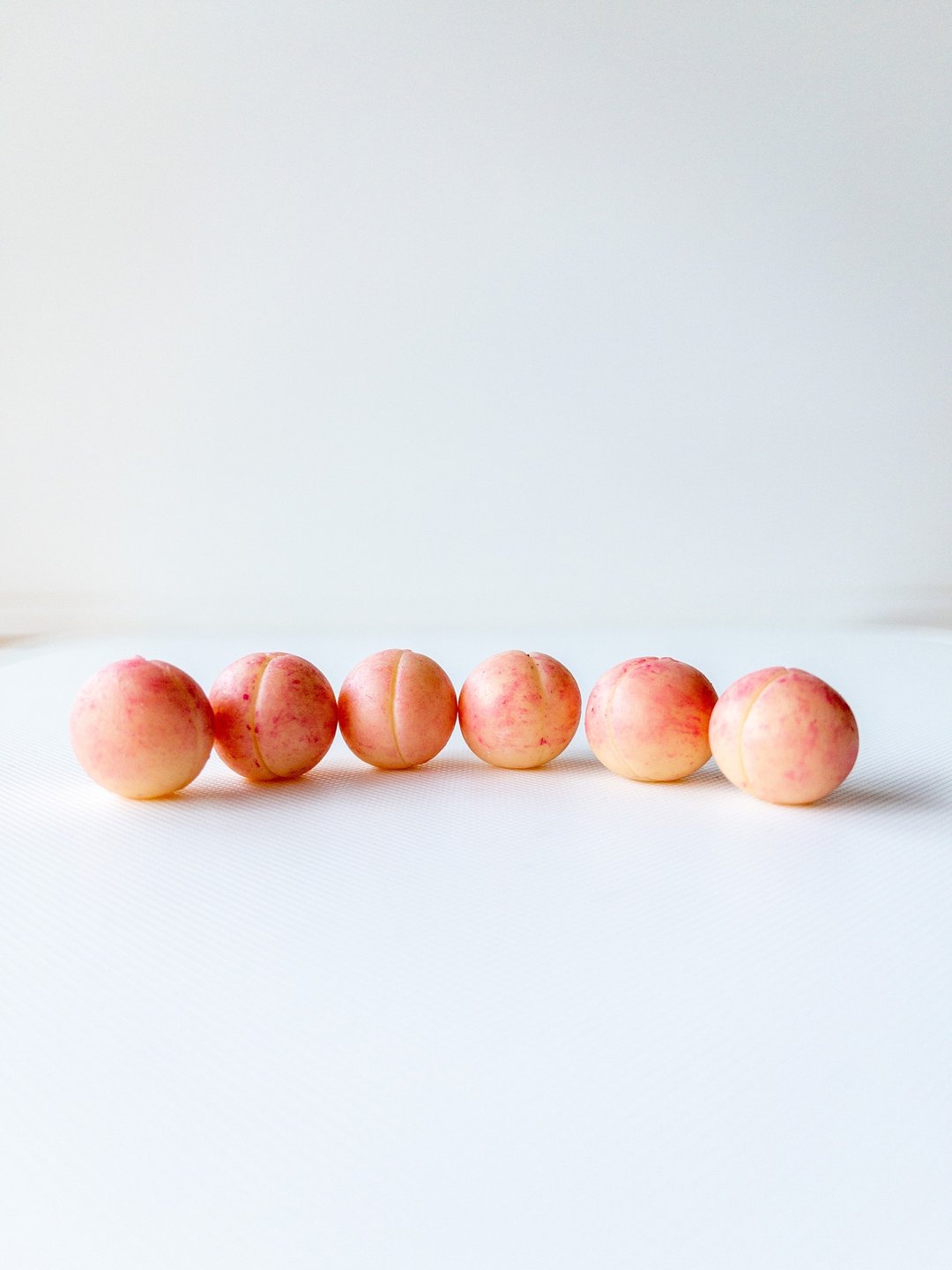 Miniature food set of 6 peaches miniature - 玩偶/公仔 - 粘土 粉红色