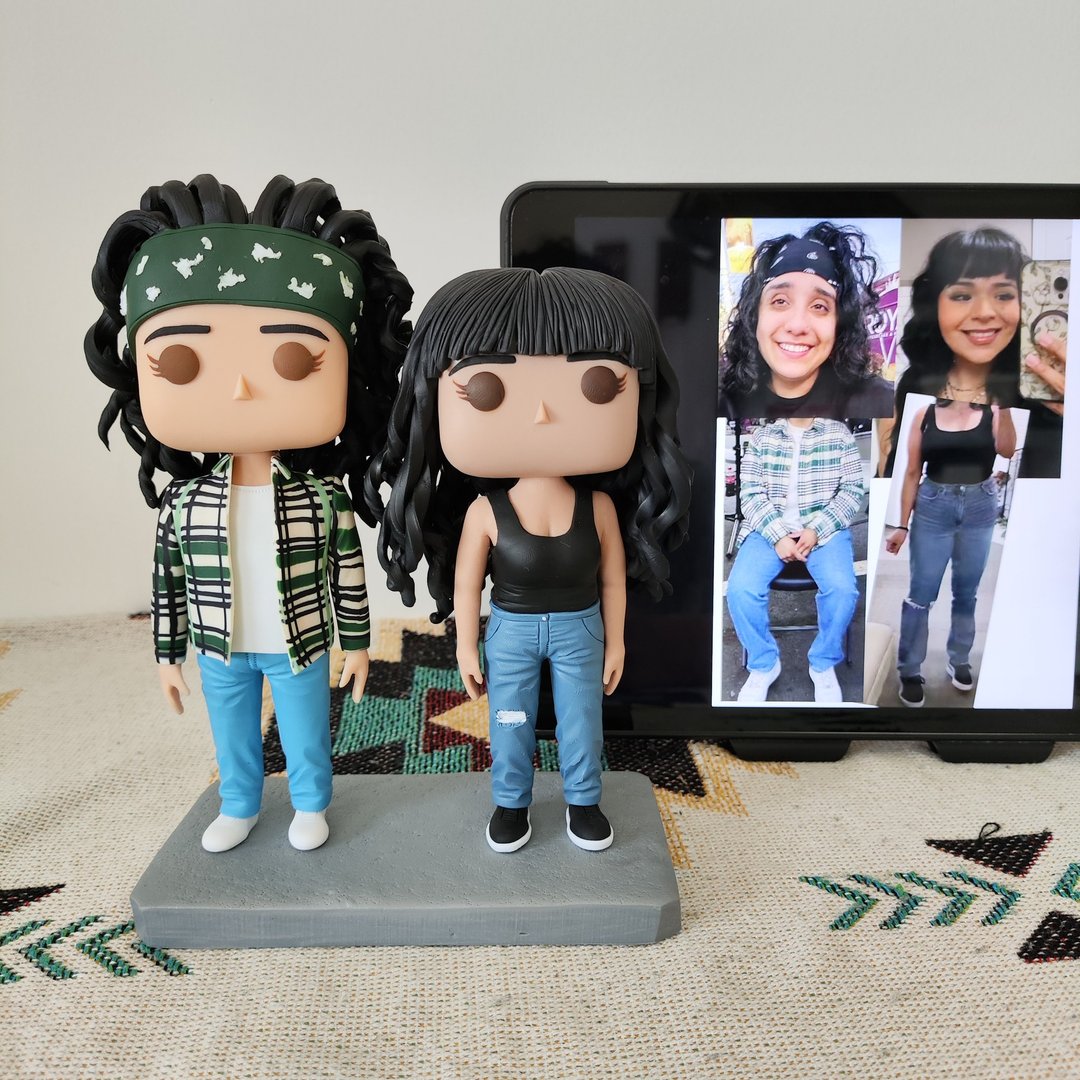 纯手工定制美国Funko Pop 自画像公仔情侣父母夫妻结婚周年礼物 - 玩偶/公仔 - 粘土 多色
