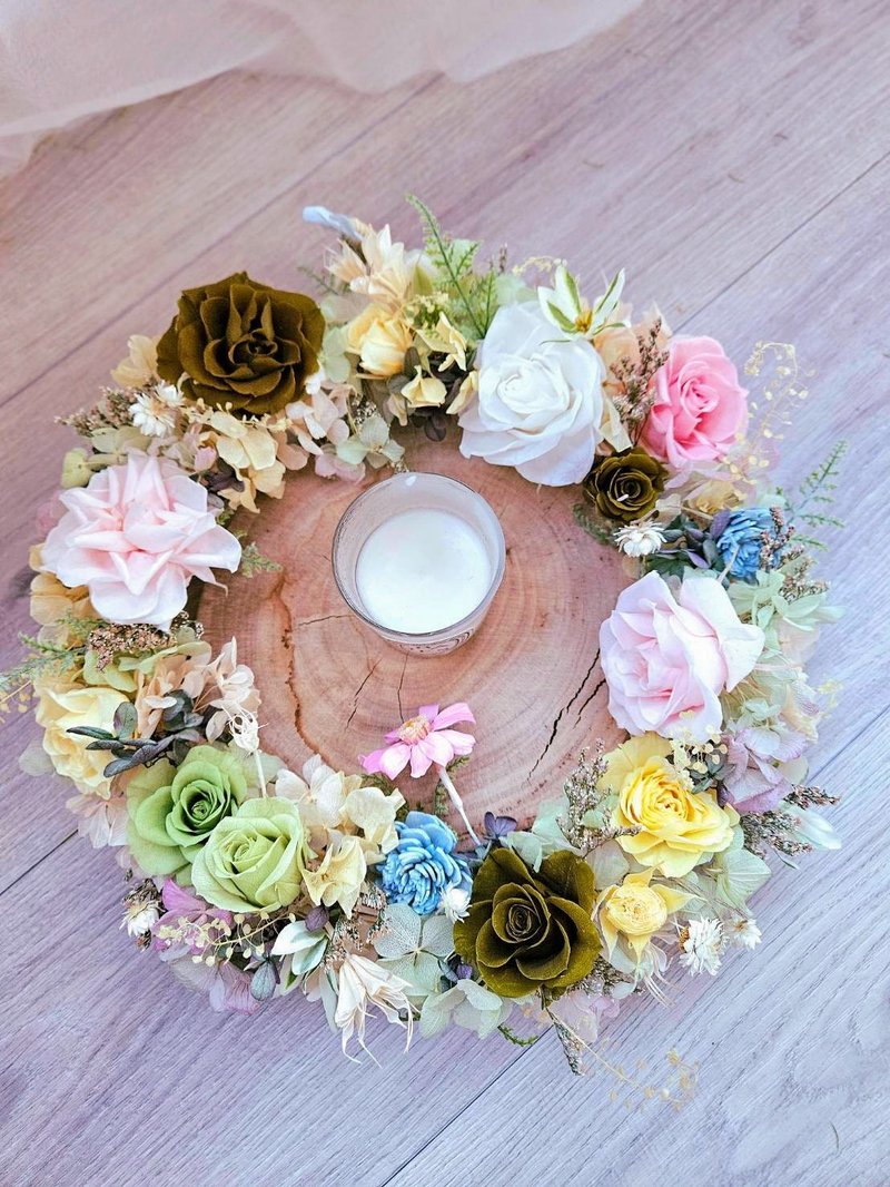 【日本永生花】不凋花玫瑰花圈 可定制花色 圣诞礼物 交换礼物 - 干燥花/捧花 - 植物．花 