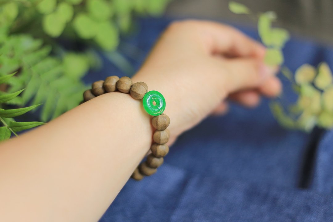 壹染指香品 | 转运香珠 甘青平安扣 | 天然和合香手串 | 清赏雅玩 - 手链/手环 - 半宝石 