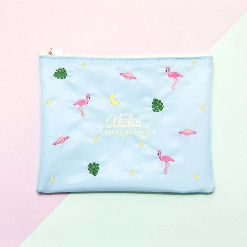 Dear My Universe ALOHA Pouch化妆包 - 天蓝 - 化妆包/杂物包 - 聚酯纤维 蓝色