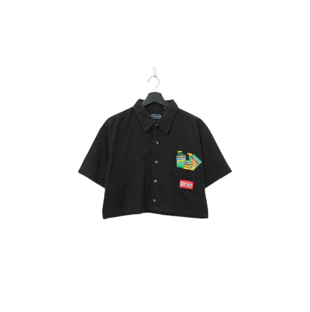 Back to Green-再制刺绣短板衬衫 除虫图腾 ds-21//vintage shirt - 女装衬衫 - 棉 