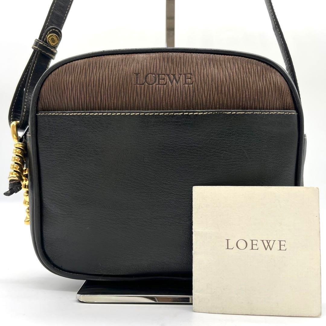 绝版中古包 Loewe蛇骨古董相机包 侧背包 斜背包 皮革包 单肩包 - 侧背包/斜挎包 - 真皮 黑色