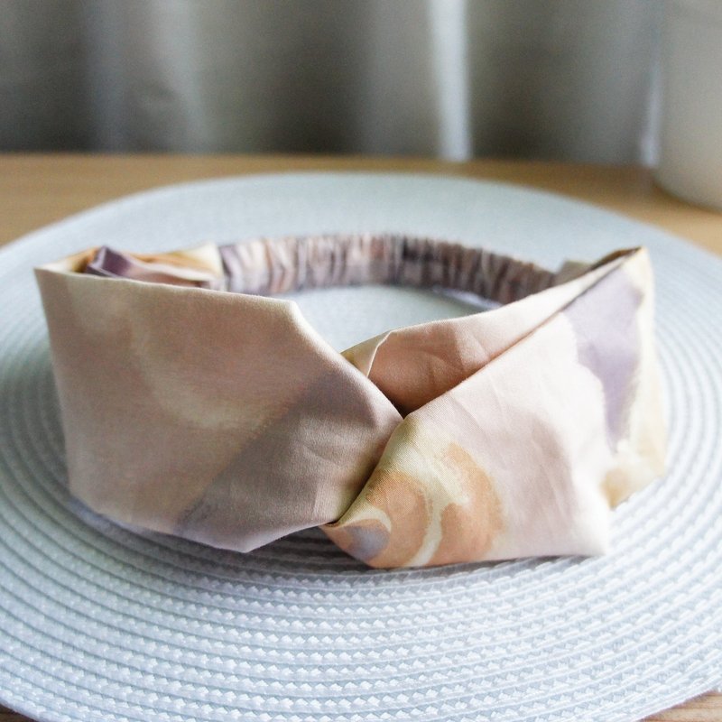 Lovely渲染玫瑰蝴蝶松紧发带、发圈、粉紫玫瑰 - 发饰 - 棉．麻 粉红色