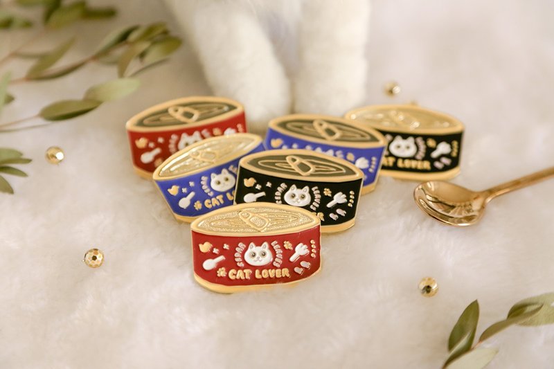 罐罐富翁徽章胸针 猫奴的荣誉象征 衣物别针胸章 金属徽章 包包扣 - 胸针 - 其他金属 