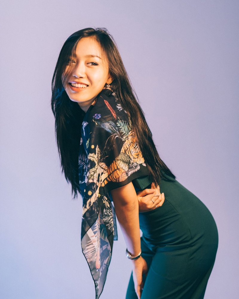 野生动物生态之旅 黑夜 - 手工丝巾/围巾 (深绿色) - 丝巾 - 其他材质 