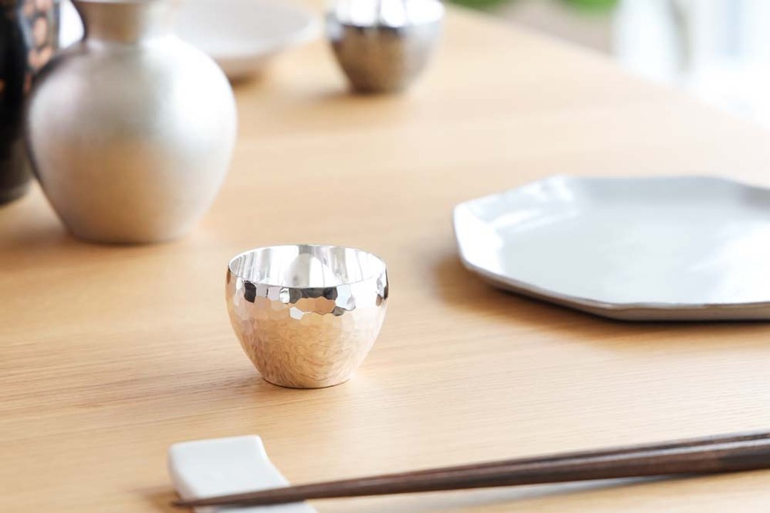 东京银器 森银器制作所 纯银 酒杯 标准 锤目纹 传统工艺品 金属 - 酒杯/酒器 - 其他金属 银色