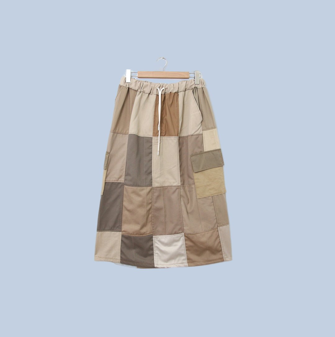 Back to Green- 再制拼接裙 25-35 腰可穿//S03 vintage skirt - 裙子 - 棉 