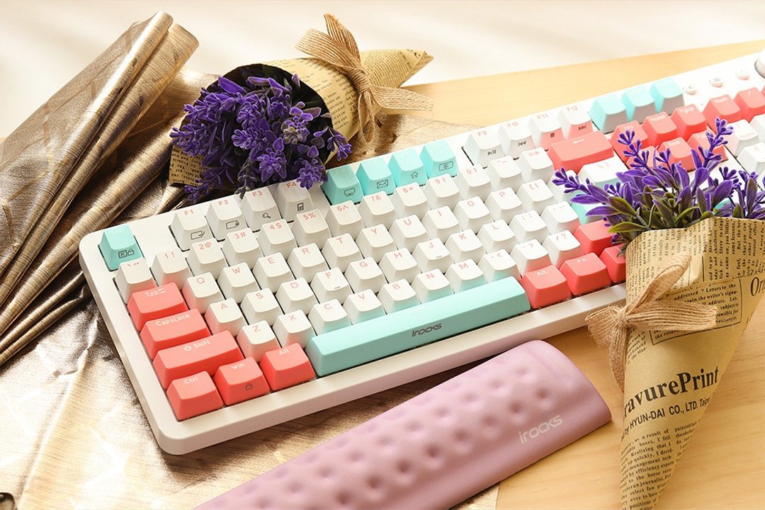 irocks K73R PBT 薄荷蜜桃 机械式键盘-Cherry轴 - 电脑配件 - 其他材质 