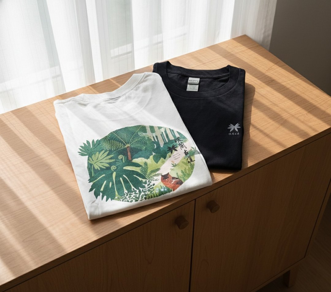 淡兰市集-舒适棉T-shirt 独家插画 北路 / 中路 / 南路 黑/白色 - 女装 T 恤 - 棉 白色